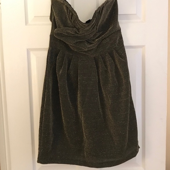 H&M Gold Glitter Strapless Party New Years Dress - Picture 4 of 5